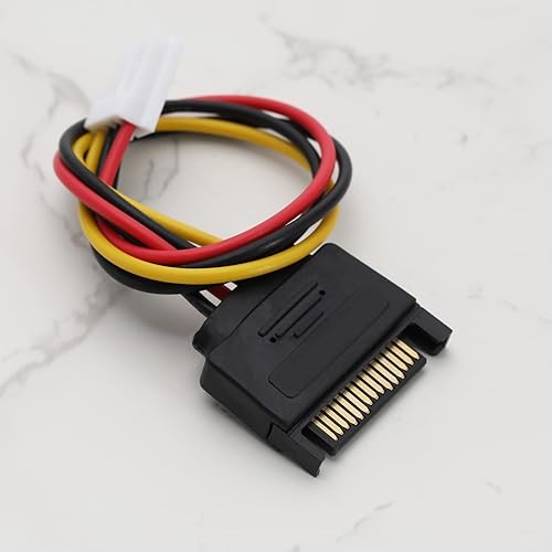 Miniatura 6 de ECSiNG 3 unids 4 Pin Floppy Drive a 15 Pin SATA Macho Cable de alimentación 4-pin Puerto de alimentación de disquete a SATA 15pin macho conductor