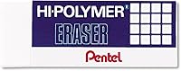 Pentel Hi-Polymer Large Block Eraser, White, Pack of 3 (ZEH10BP3-K6) - Latex-Free, Smudge-Free Pencil Eraser