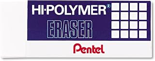 Pentel Hi-Polymer Large Block Eraser, White, Pack of 3 (ZEH10BP3-K6) - Latex-Free, Smudge-Free Pencil Eraser