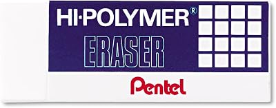 Pentel Hi-Polymer large white block erasers in a three-pack for graphite drawing