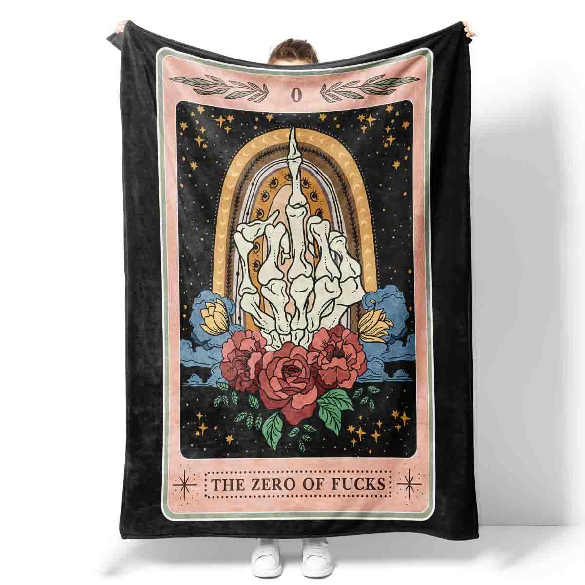 Tarot Blanket Super Soft Flannel Throw Blanket Sofa Bed Fun Tarot Card Blanket Blankets for Adults 40 * 60 Inch