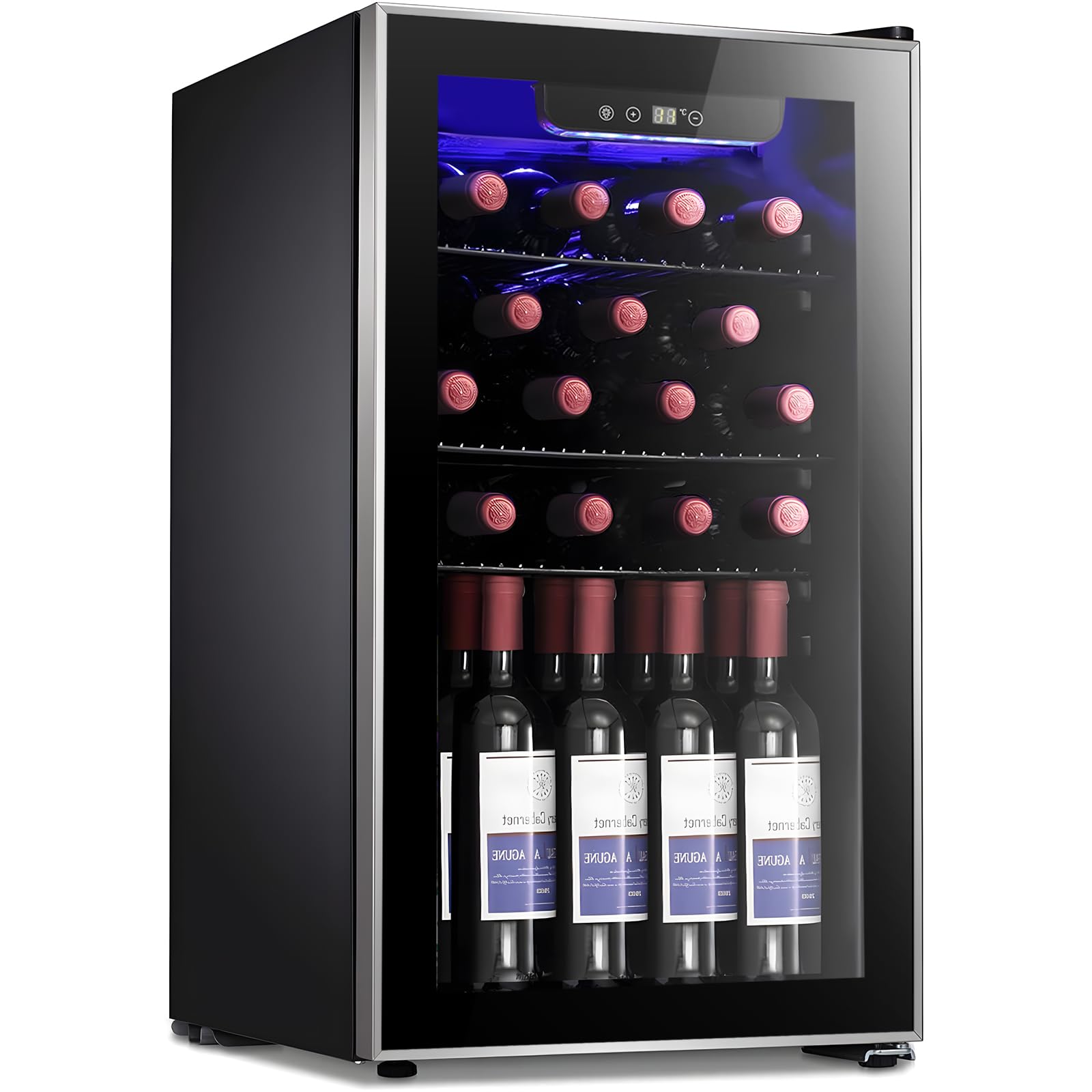 Antarctic Star Mini Fridge 130 Can Beverage Refrigerator Cooler with Glass Door,Adjustable Shelves &amp; Digital Temperature for Soda Beer or beverage cooler for Home, Office Bar 3.1cu.ft