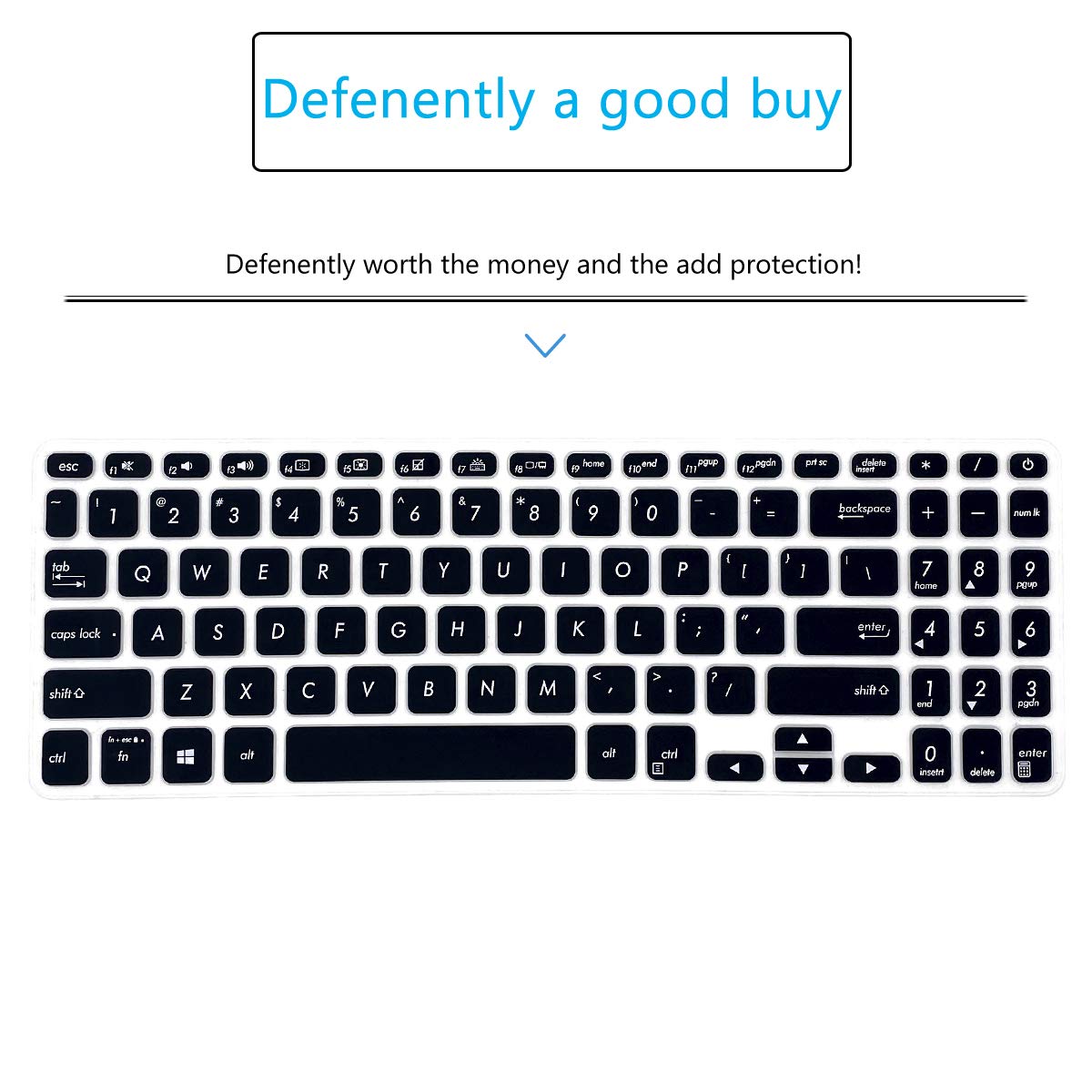 Silicone Keyboard Cover For ASUS VivoBook S512, S530, F512, X512, S712 & F515 Models - Black Skin Protection