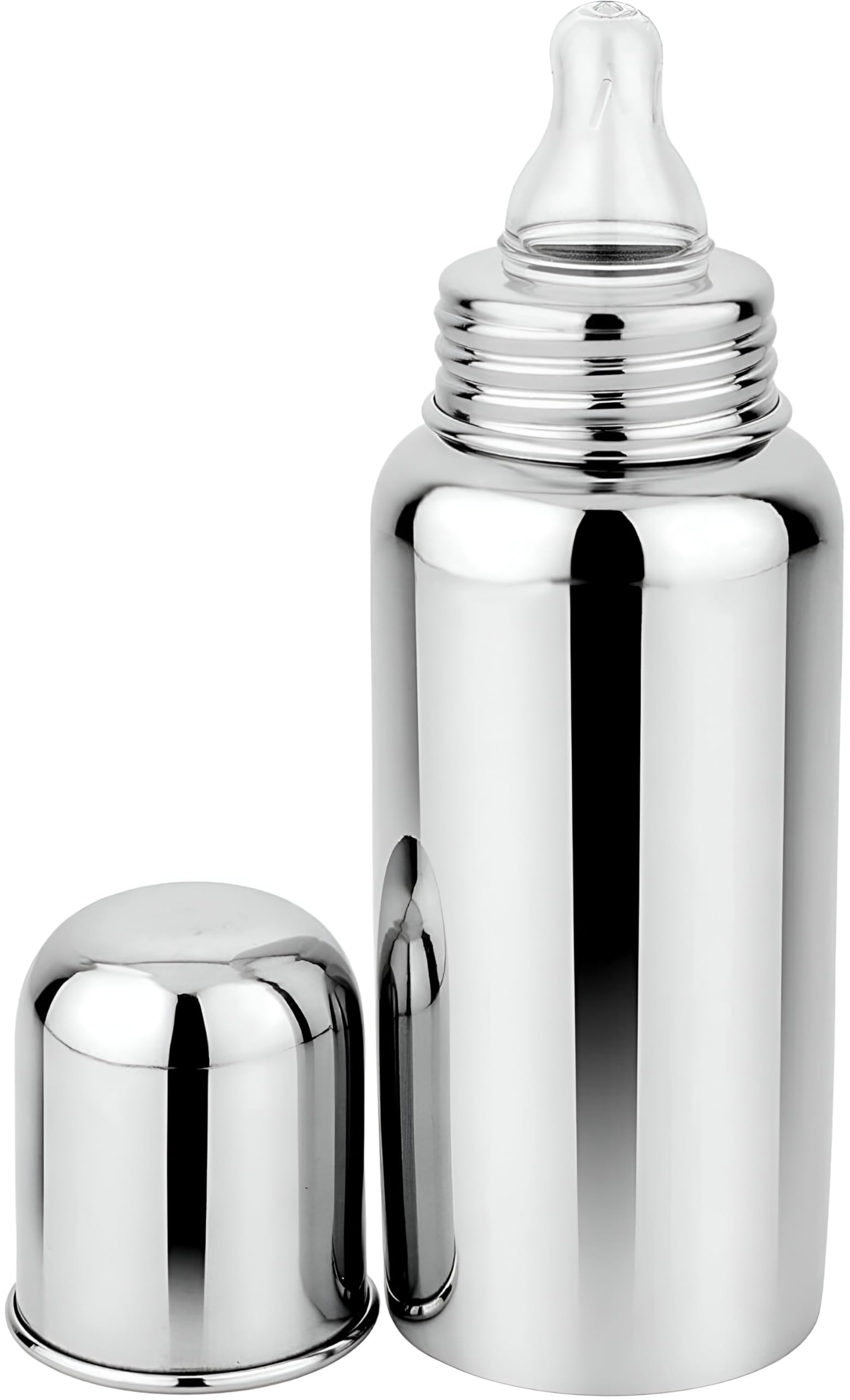 Levot Baby Steel Feeding Bottle 240ml | Baby Milk Bottle with Advanced Anti Colic Valve, BPA Free, Soft Silicone Teat, Wide Neck for Babies/Infants/Newborn