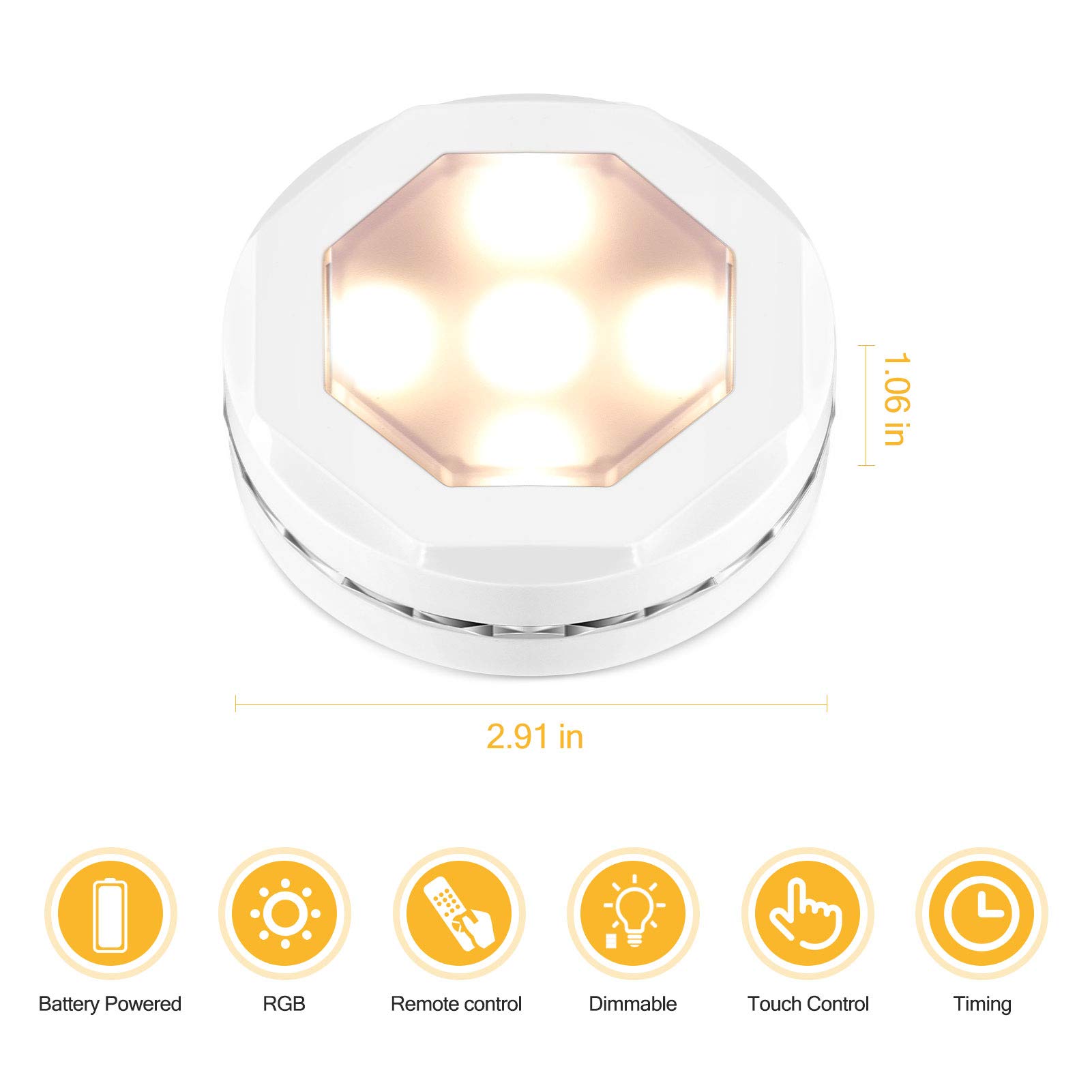 Litake Halloween Pumpkin Lights, Color Changing Jack-O-Lantern Lights with Timer,Remote Control Battery Operated RGB Pumpkin Lights for Halloween,6 Packs