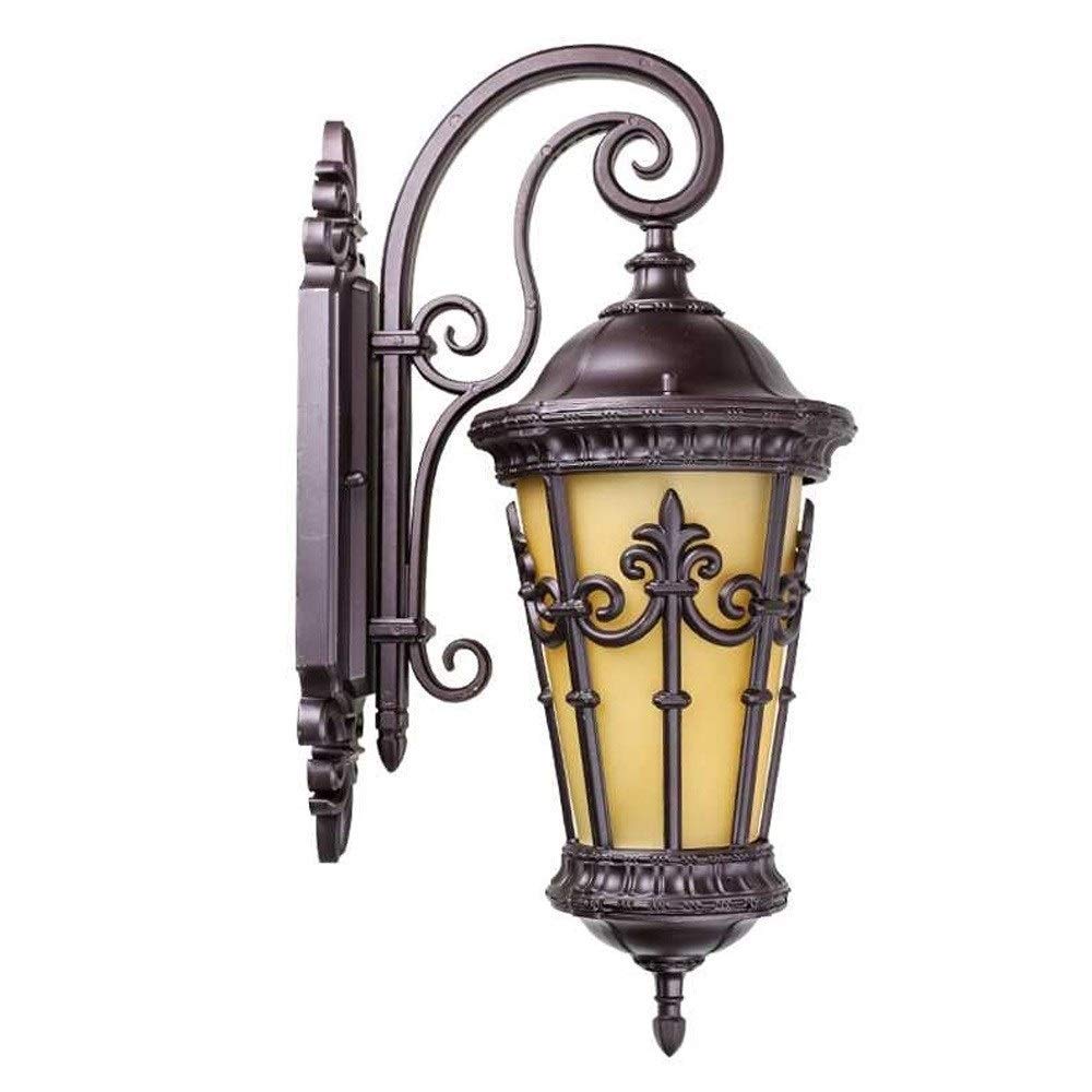HXYSXHJUO Retro industry Outdoor wall light Large 20" inch decorative brown Wall lamp Frosted glass Lampshade lantern external Die-cast aluminum church Hall porch lighting sconc