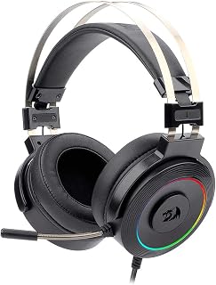 Headset Gamer Redragon Lamia RGB Preto USB Com Microfone e Suporte para Headset - H320RGB