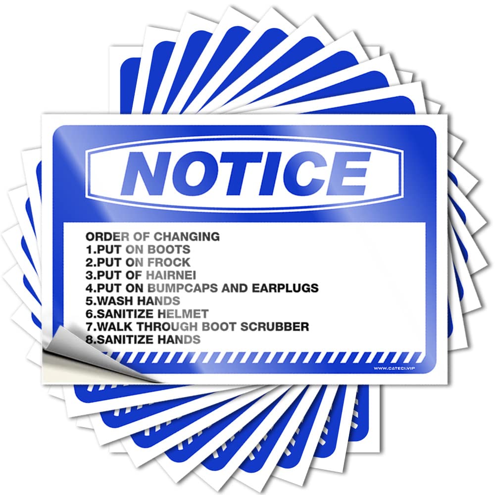 Bumper Stickers Notice Order of Changing Stickers 10 Pcs Funny Car Decals Outdoor Bar Decor(6X9CM)