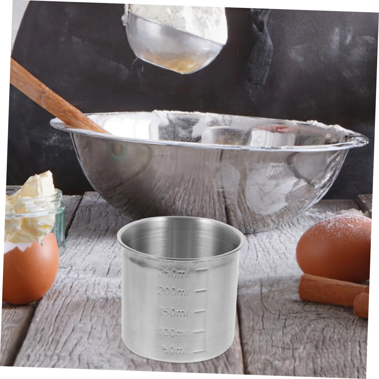 Cabilock Lot De 5 Tasses À Mesurer De Cuisine Robustes En Acier Inoxydable À Large Ouverture Outil De Cuisson Facile À Utiliser 3 Pièces X 5