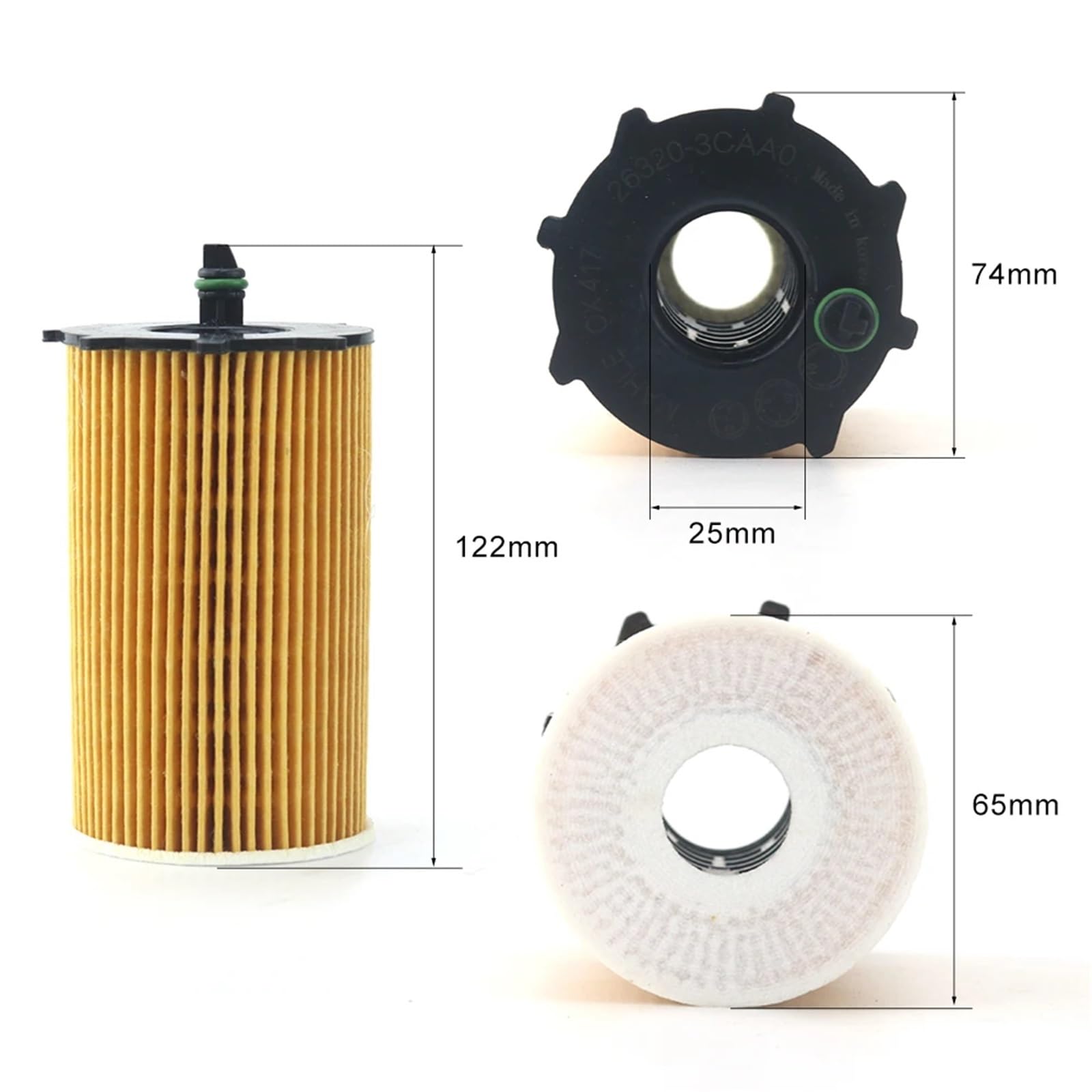 Filtro de Aceite 26320-3CAA0 for 1.4 y 1.6 HDI+ 1.4 1.5 y 1.6 TDCI 1109AY (6/10 Unidades)(6PCS)