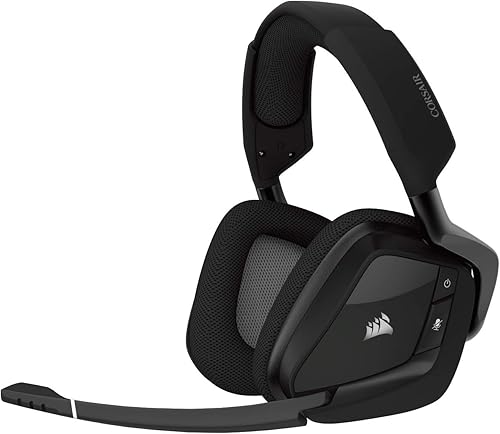 CORSAIR Void PRO - Auriculares inalámbricos RGB para juegos, Dolby 7.1 Surround Sound para PC, certificados por Discord, controladores de 1.969 in,