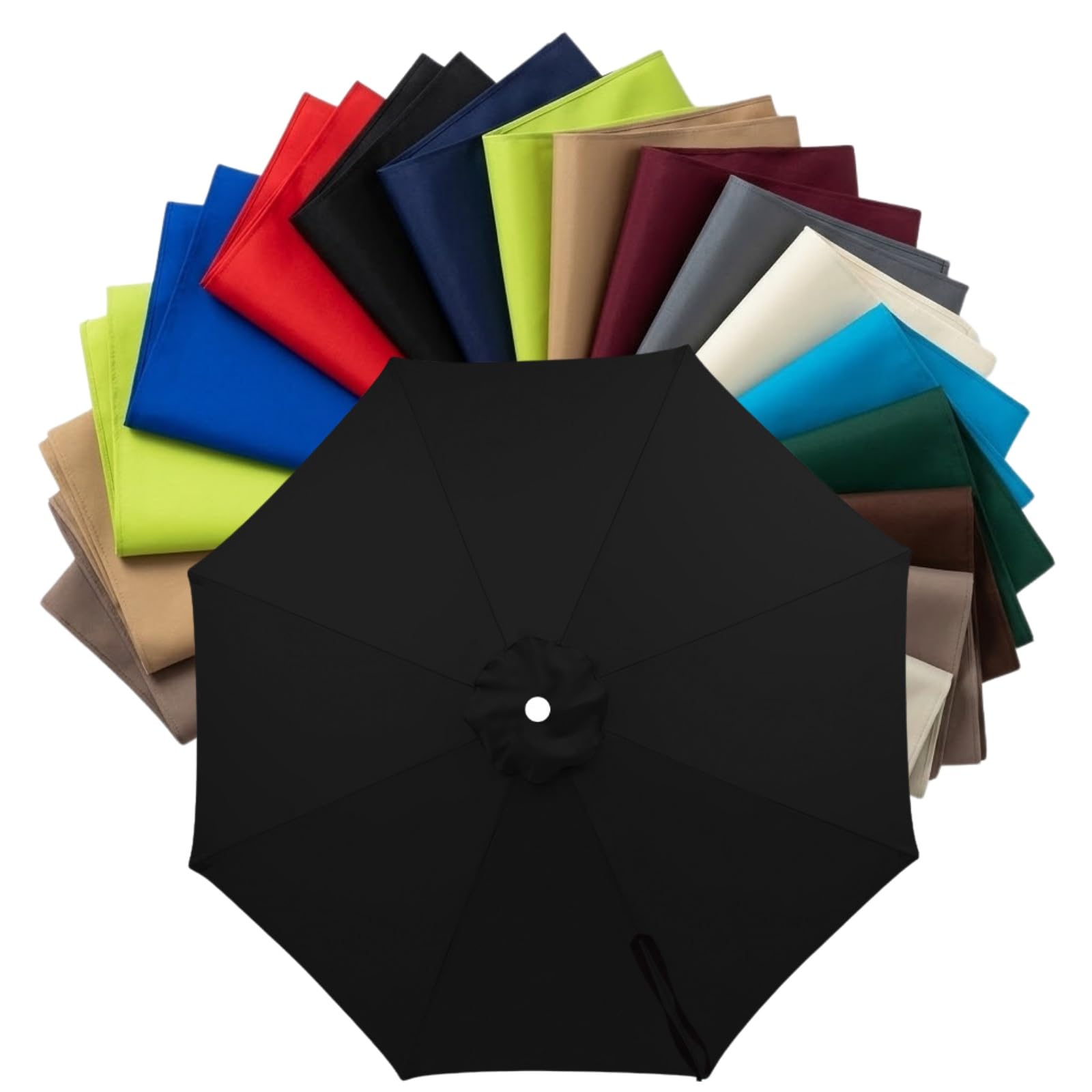 Replacement Parasol Canopy 2m to 4m, Waterproof Polyester Patio Umbrella Replacement Cloth for 6/8 Arms, Sunshade Garden Parasol Fabric Cover, UV Protection(Black,3.5m (11.5FT) - 8 Ribs) โ image 1
