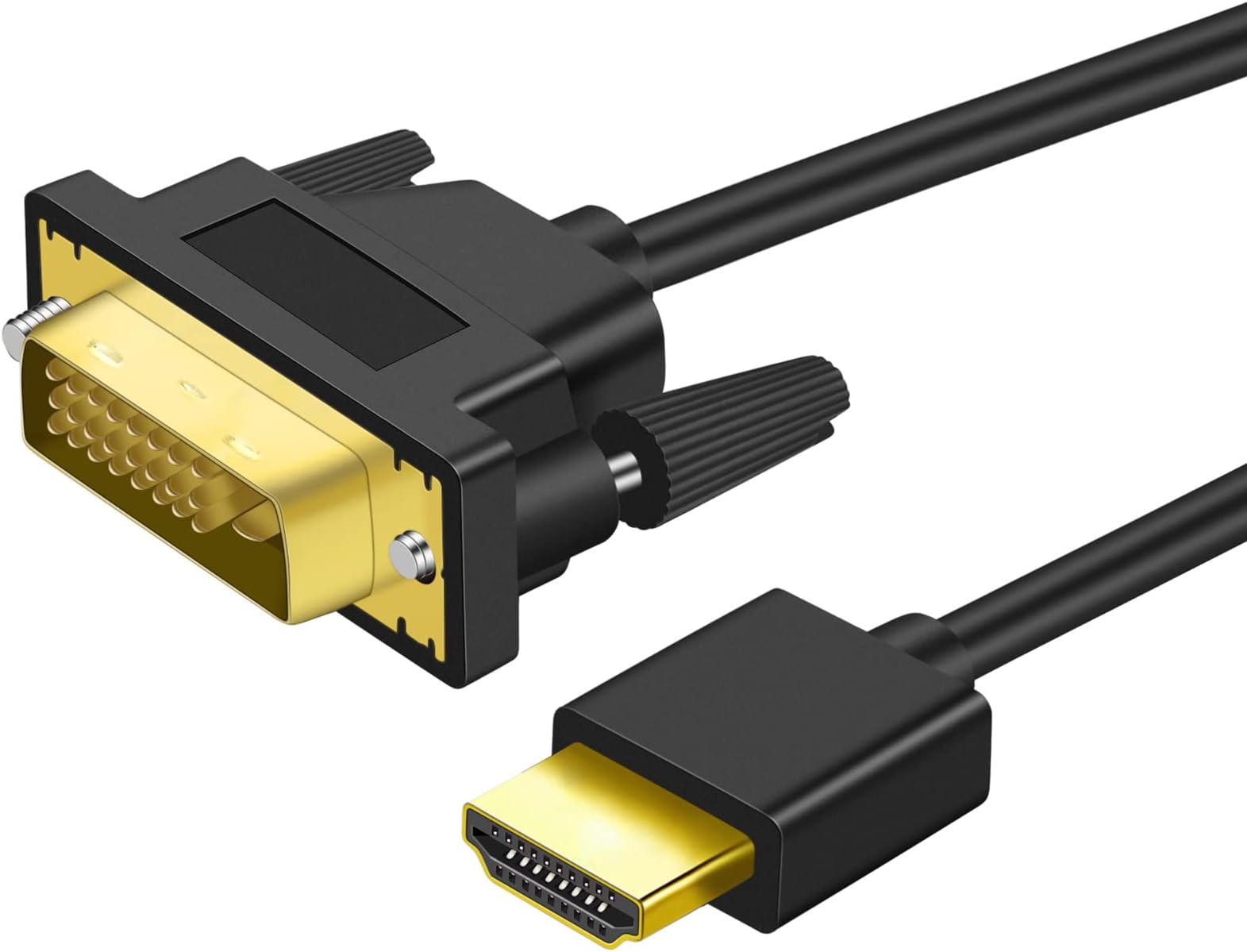 Twozoh 4K HDMI to DVI Cable 1M, Ultra Thin DVI to HDMI Cable Bi Directional Flexible & Hyper Slim 24+1 Male to HDMI Male Support 4K@60HZ/1080P Full HD