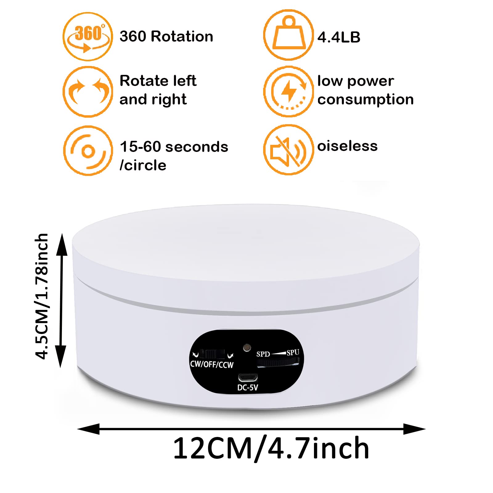 YVVV 25 cm LED Roterende Displaystandaard, 360