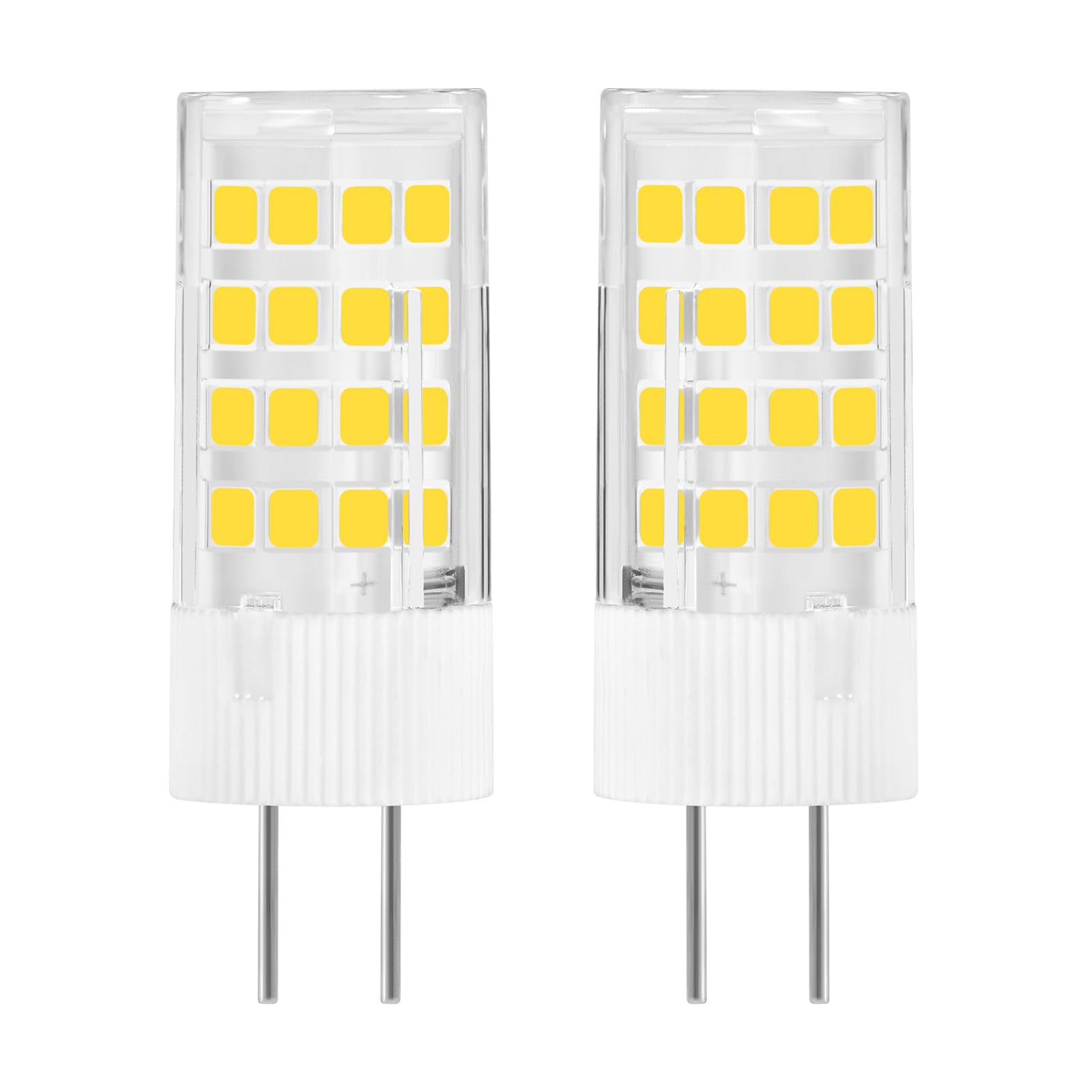 Bonping G5.3 GY5.3 LED Bulb AC12V DC 12V-24V - 4W 45W Halogen Equivalent - 3000K Warm White 360° Beam Angle Bi-Pin Light for RV Landscape Under Cabinet - 2 Pack