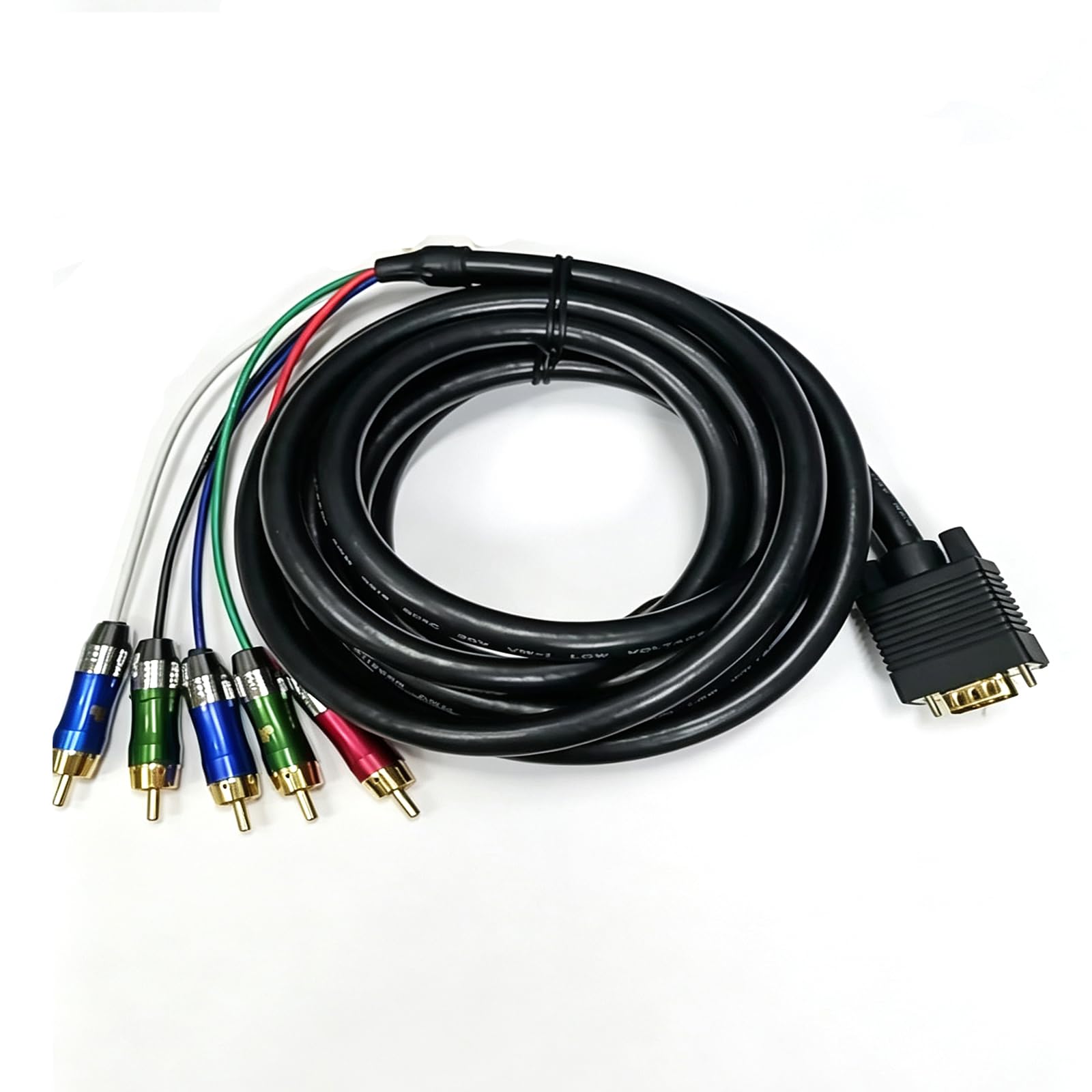 VGA-Stecker auf 5 Cinch-Stecker, Adapterkabel, Audio- und Video-Signalkabel, 2 m