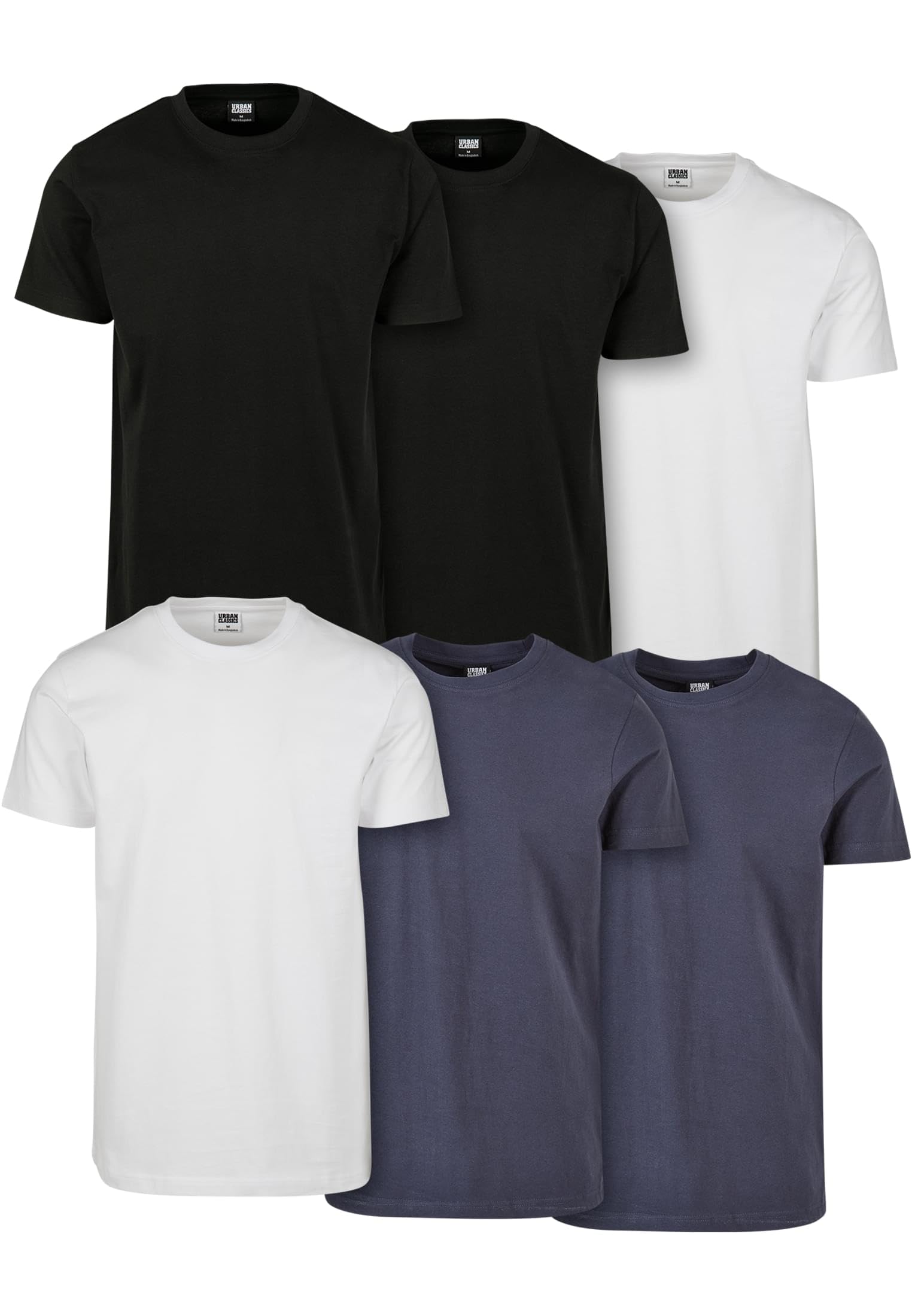 Urban Classics Men's Basic Tee 6-Pack XXL blk/blk/wht/wht/NVY/NVY, Blk/Blk/Wht/Wht/NVY/NVY, XXL