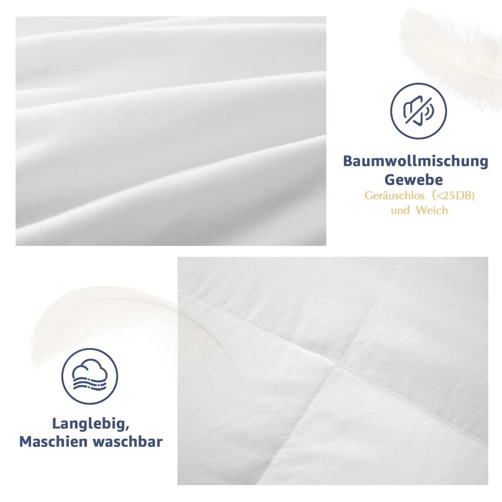 Ganzjahrige Steppdecke｜240 × 260 cm｜Baumwolle | Öko-Tex und RDS ｜Baumwolle Pflegeleicht