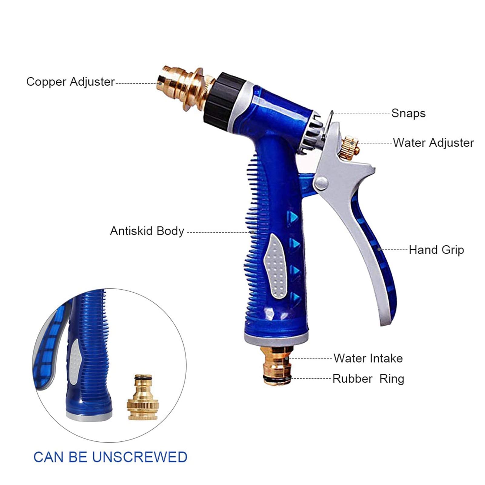 2 in 1 Set di Alta Pressione dell'Acqua Schiuma Pistola, Pistola a Spruzzo d'Acqua Multifunzionale in Schiuma, Modelli Regolabili, Dispenser di Sapone Integrato, Risparmio Idrico, per Lavaggio Auto