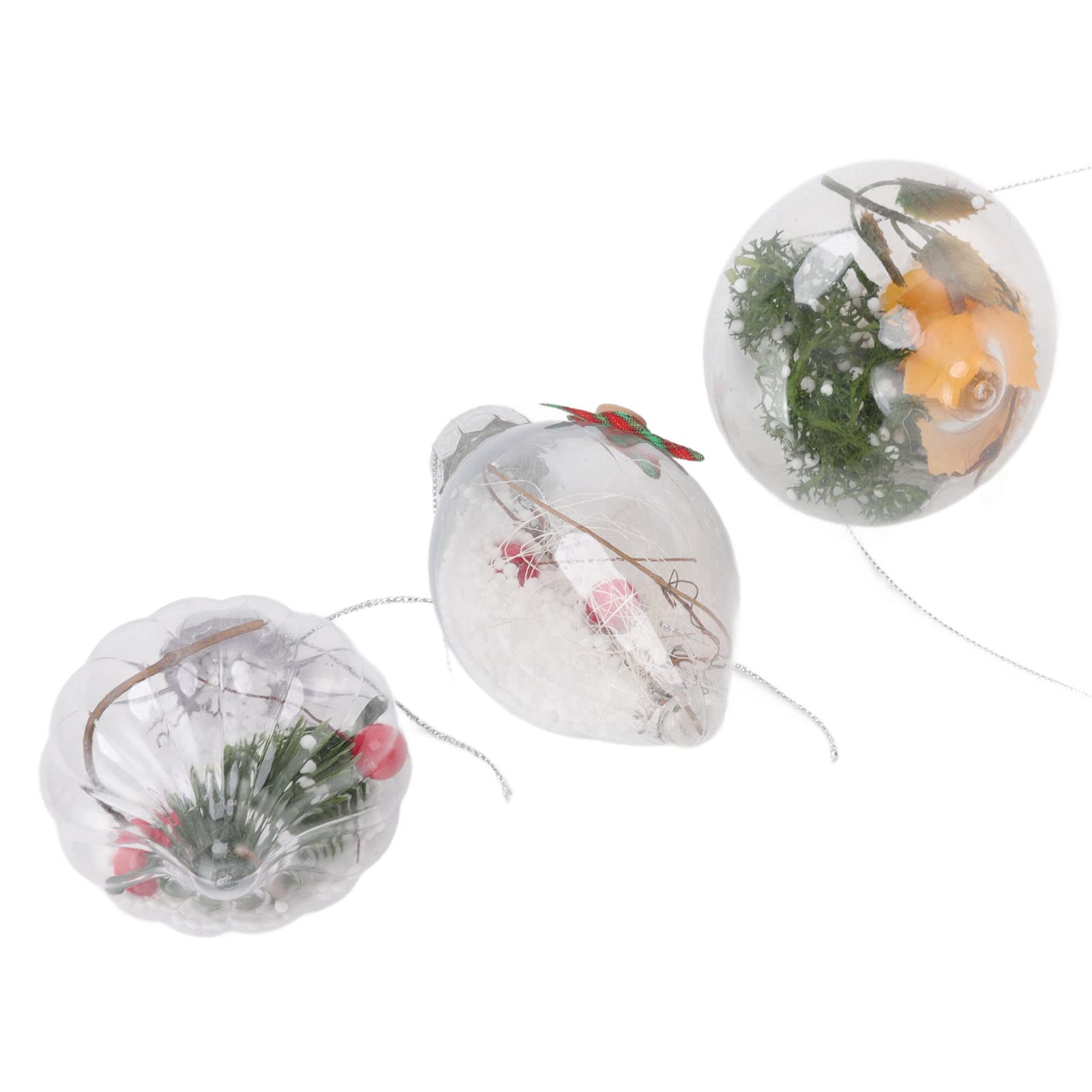 12 pièces Ornements de Boule de Noël clairs incassables et écologiques Boules suspendues de Moulage par soufflage en Pet pour décorations d'arbre de Vacances 928g 32 73oz (6165)