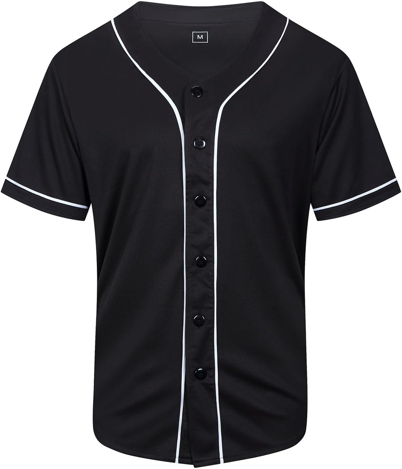 SHIJIXING Blank Plain Baseball Jersey Shirt, Short Sleeve Button Down Shirts, Hip Hop Sports Uniform for Men and Women Adult