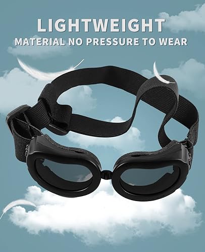 Miniatura 7 de Suxible Gafas de sol para perros de raza pequeña, protección UV, gafas de sol para perros con correa ajustable, gafas impermeables para perros,