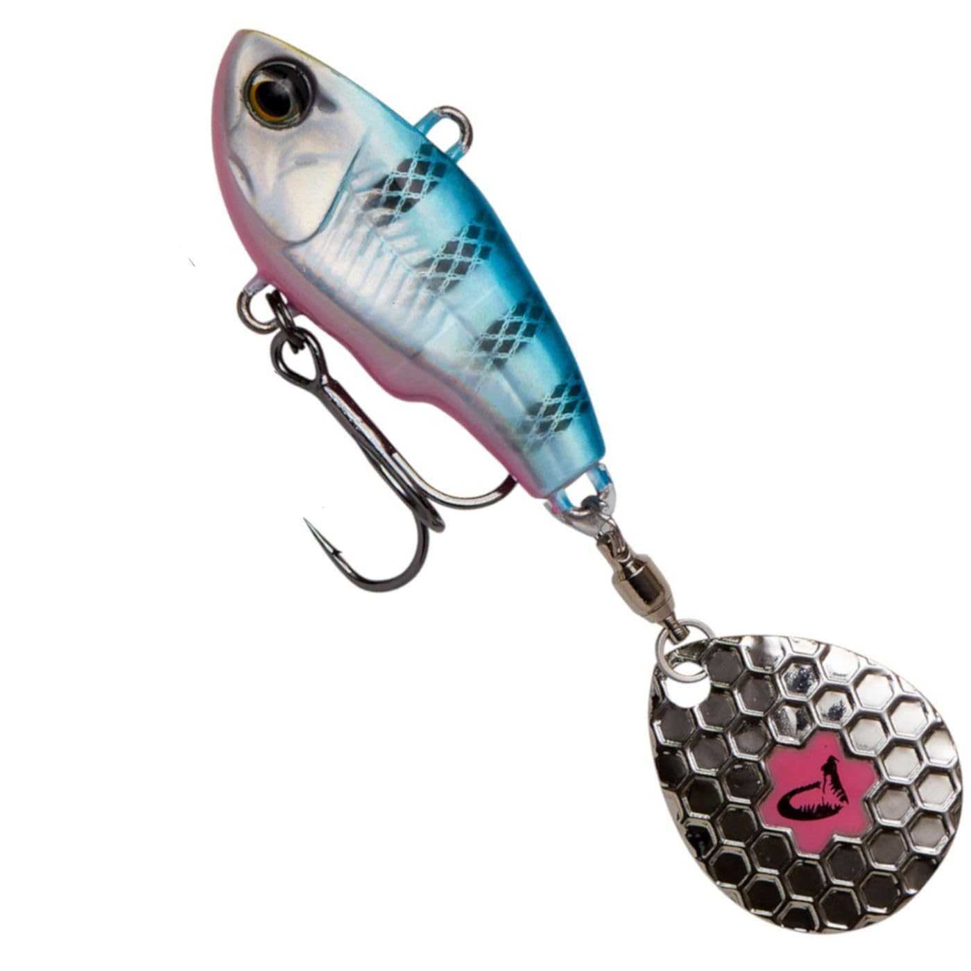 Savage Gear Fat Tail Spin 24g Sinking Blue Silver Pink