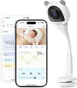 2K Baby Sleep Breathing Monitor Camera for Newborn & Crib Mount, 5G Wi-Fi, Nursery Night Light, Sensor-Free, Sound/Motion/Cry Tracking Notification, Night Vision, No Monthly Fee asin的图片