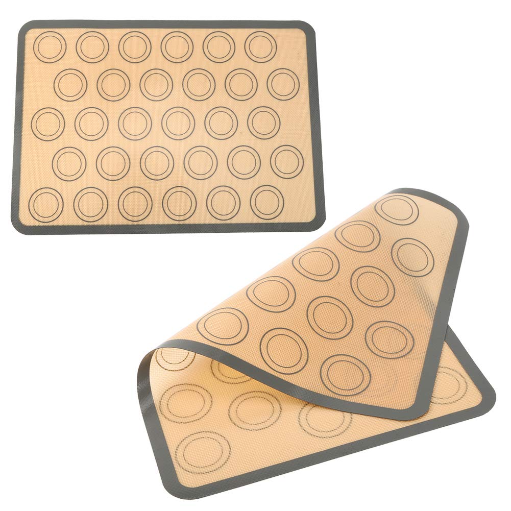 4 Teilige Macaron Backmatte,Wiederverwendbare Silikon Kuchenunterlage in Lebensmittelqualit?t,Temperatur Antihaft Backmatte f¨¹r Die Herstellung Von Kuchen,Pudding,Schokolade,Macarons