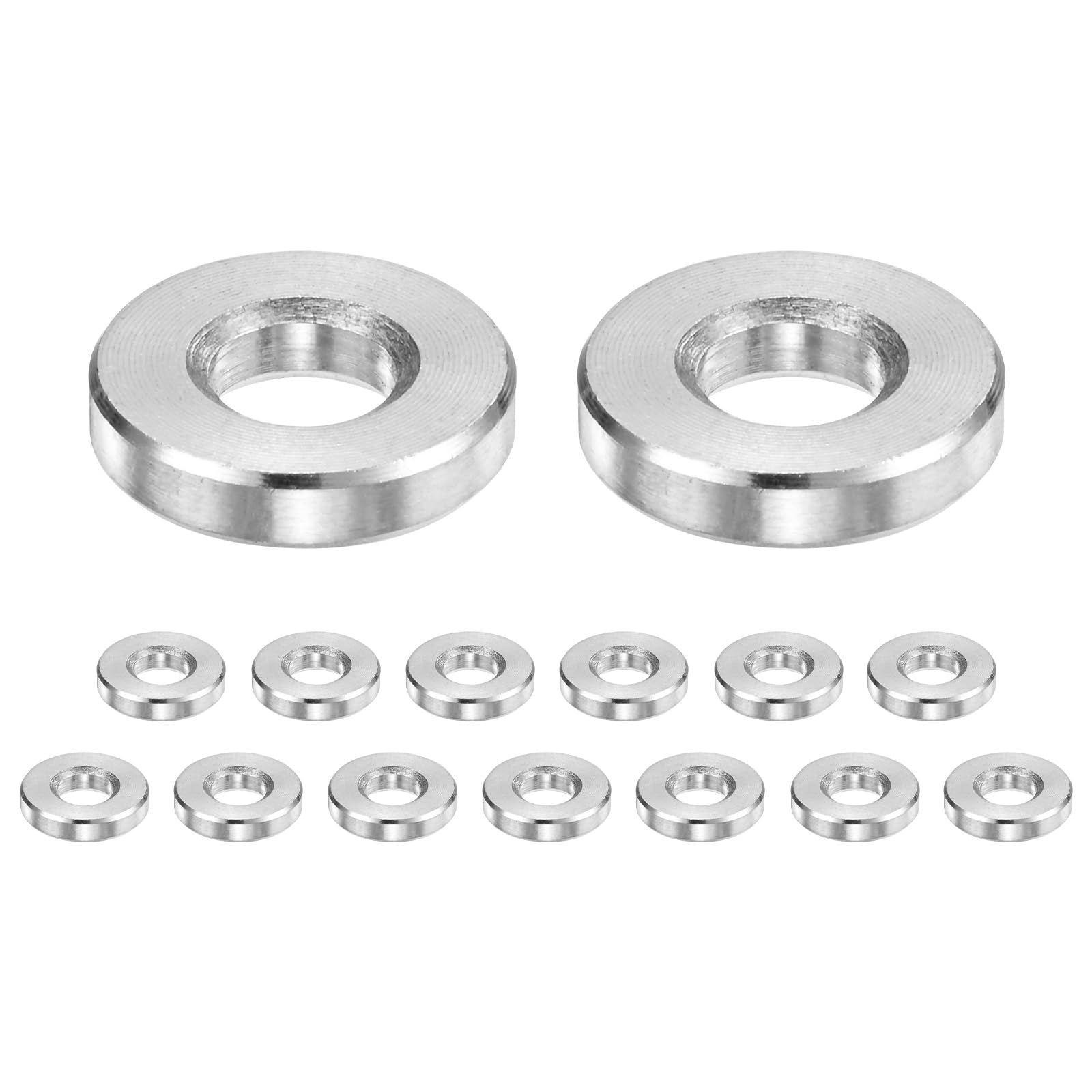 M METERXITY 15PCS M6 304 Stainless Steel Spacers 6mm ID x 14mm OD x 3mm l Metal Screw Standoff Bushing Plain Finish Round Spacer 304 Stainless Steel for Screws Bolts Silver