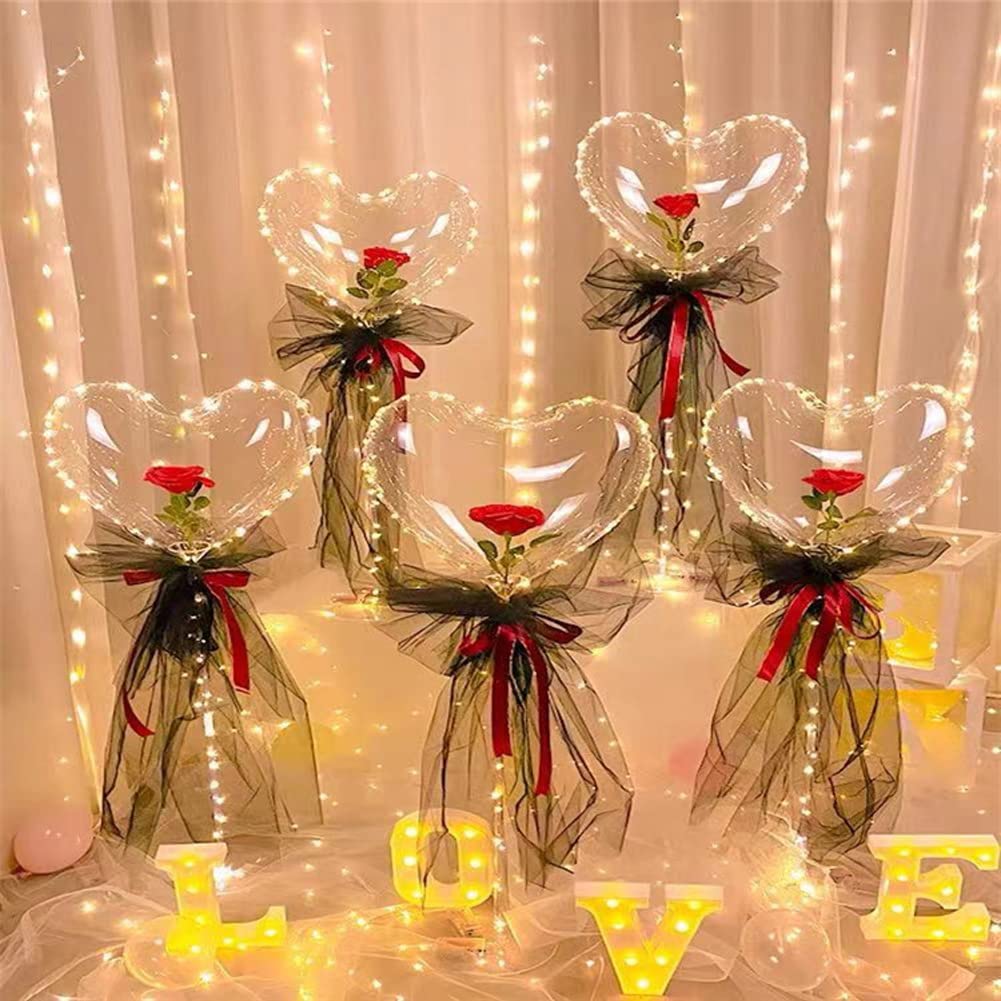 Amazon｜LEDルミナスバルーン 花束 造花 光る 風船 バルーン バラ