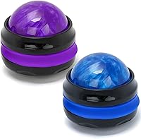 Coolrunner Massage Roller Ball 2-Pack - Handheld 360° Spin Deep Tissue Massager for Neck, Back, Shoulders, Legs, Full Body Relief (Blue + Purple)