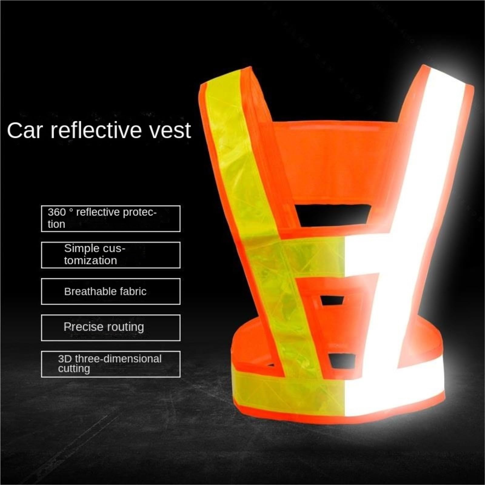 Giacca Riflettente Giubbotto Riflettente di Sicurezza, Abbigliamento da Lavoro for Esterni, Protezione Notturna Gilet Segnalazione