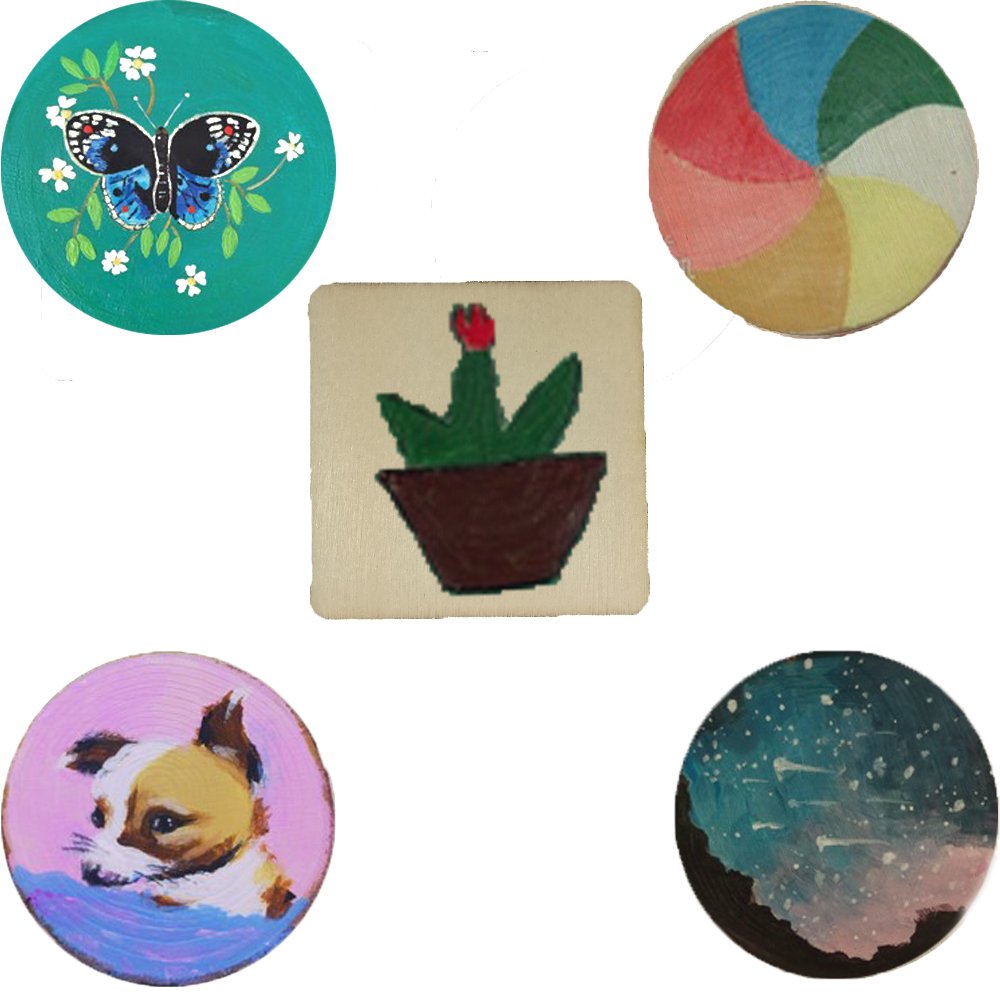 50 Fette Di Legno Naturale 4x4cm - Dischi Quadrati Per Decorazioni Fai Da Te - Foto 8