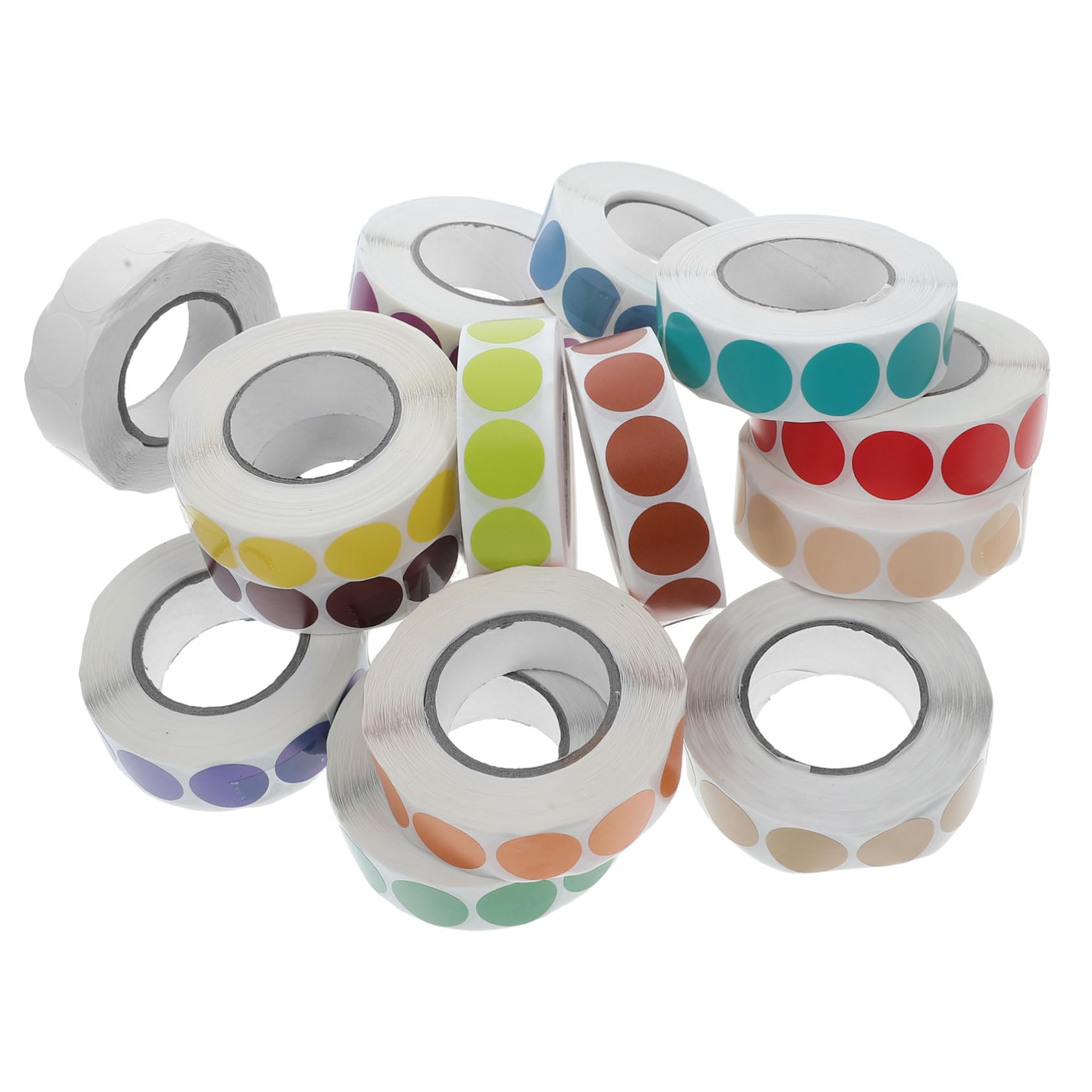 15 pièces Étiquettes Autocollantes Rondes Adhésives Gommettes Codage Couleur Multiusage pour École Maison et Bureau Repositionnables et Faciles à Enlever