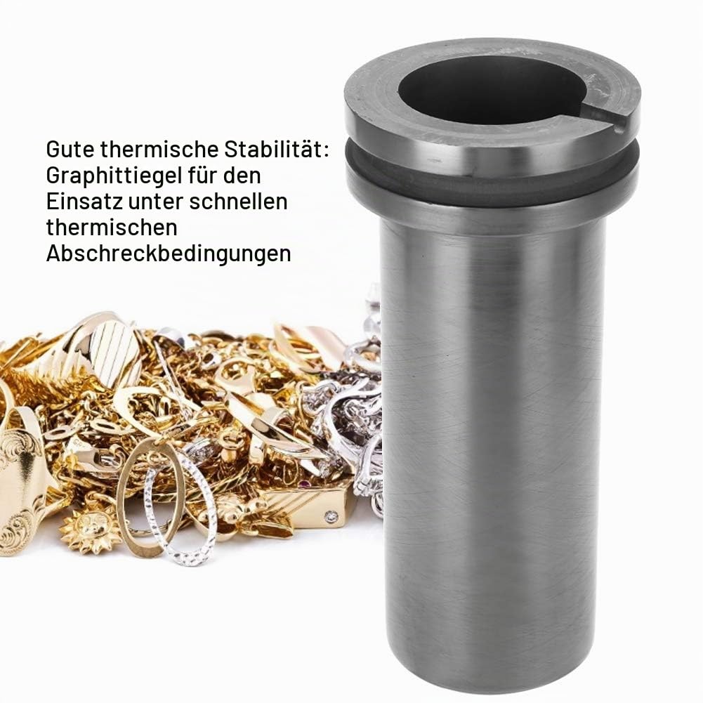 Hochreiner Graphittiegel, 1 Kg / 2 Kg / 3 Kg Graphittiegel Metallschmelzender Barrenform für Gold Silber Messing Aluminiumofen Gießen Schmuckwerkzeuge(2kg)