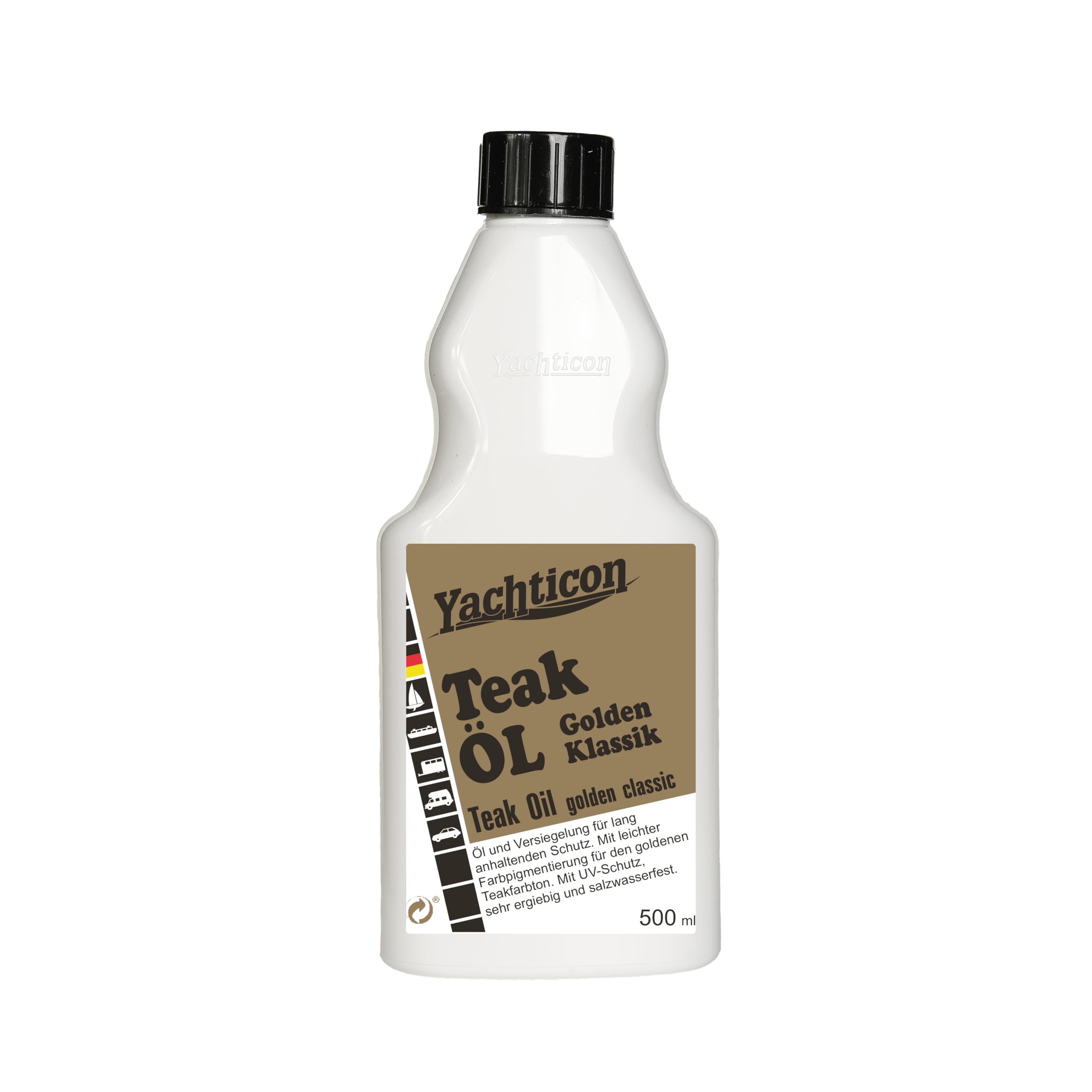 YACHTICON Teak Oil Golden Classic 500ml - Teaköl für Bootspflege und Holzschutz