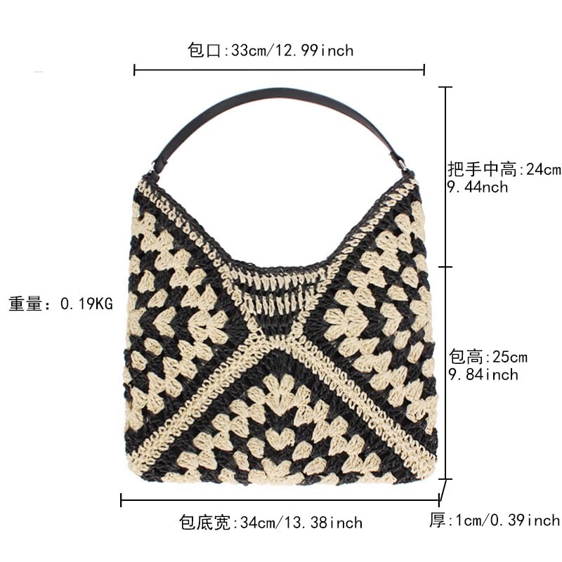 Image of Teeya Straw Crossbody Bag Women Weave Shoulder Bag Round Summer Beach Purse and Handbags