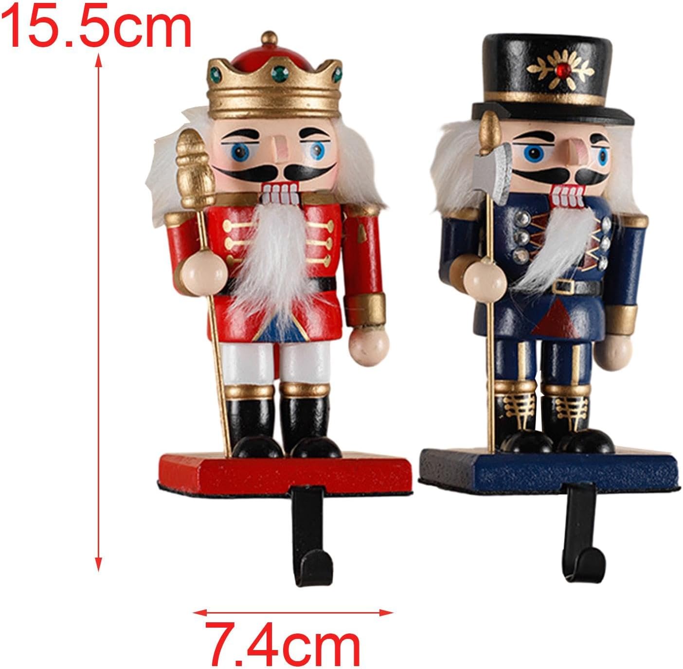 2X Christmas Nutcracker Figures Xmas Nutcracker Nutcracker Figure Decor Christmas Decoration for Party Photo Props