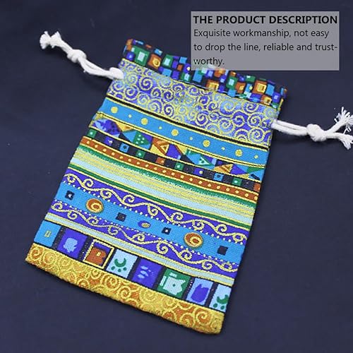 Miniatura 5 de EXCEART Bolsas de regalo de joyería, 4 bolsas de regalo de estilo étnico con cordón, bolsa de arpillera de lino de estilo étnico egipcio, bolsas