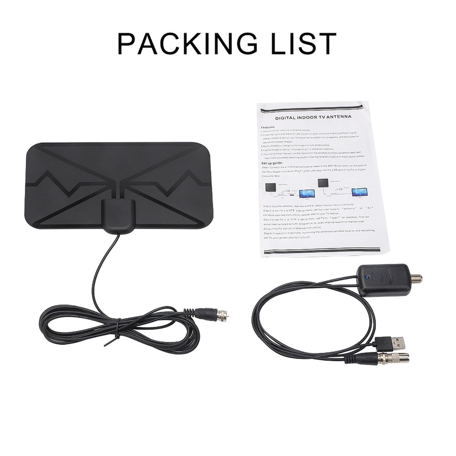 Lot de 10 antennes TV numériques d'intérieur amplifiées avec chaînes locales
