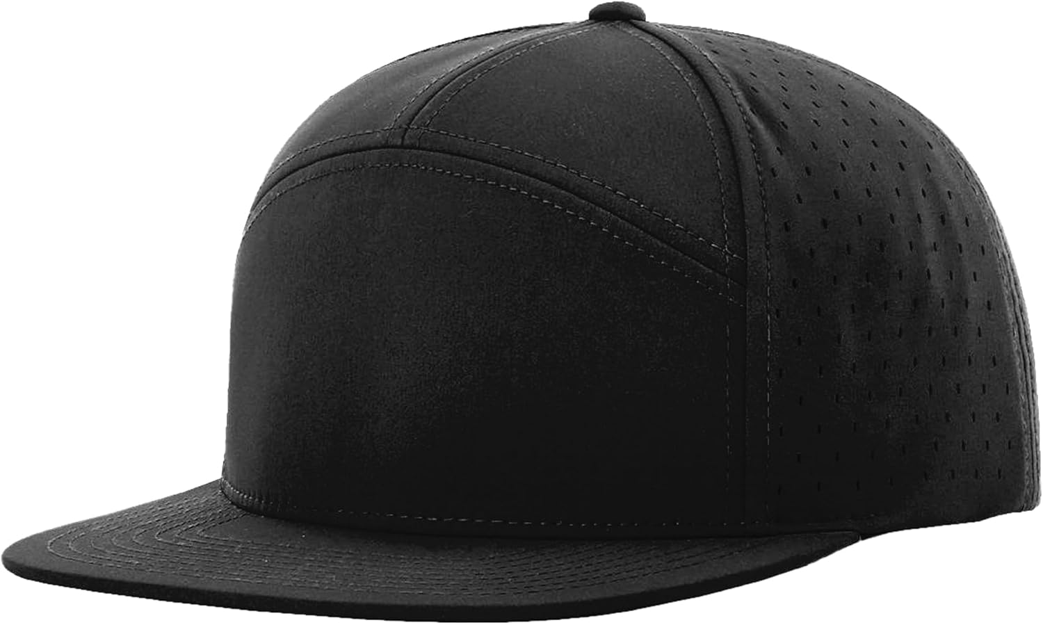 Custom Baseball Cap, Embroidered 7 Panel Flat Bill Hat, Add Your Logo or Text, Adjustable Snapback Water-Resistant