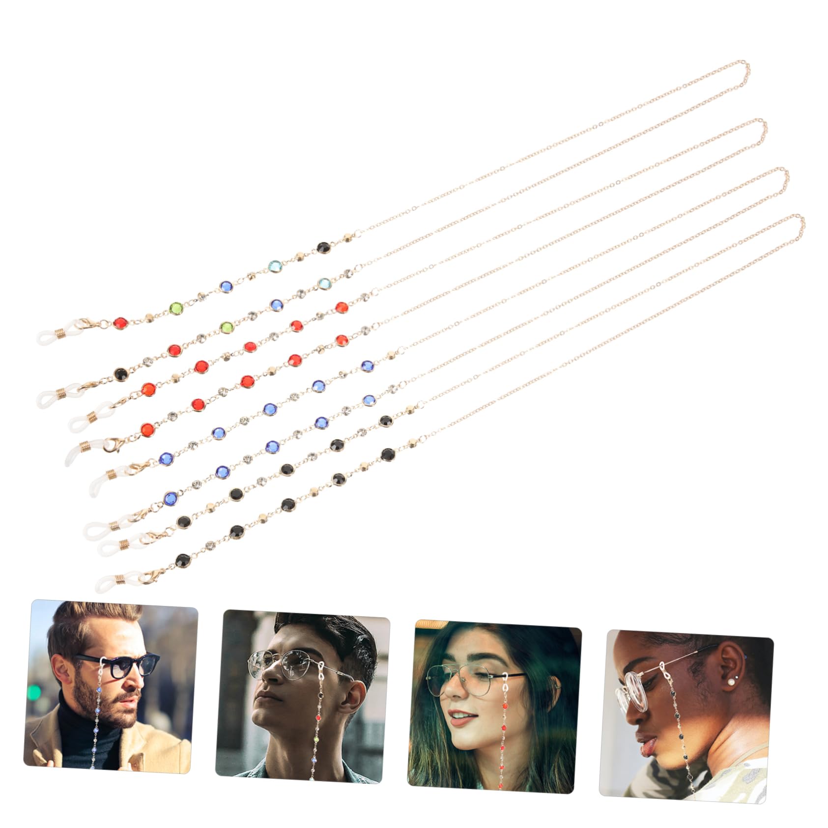 16pièces Chaine à Lunettes Colorée Pour Femmes Accessoires Élégants Et Multifonctionnels Idéale Comme Collier Pour Lunettes Et Masques Et Confortable Quotidien Parfait De