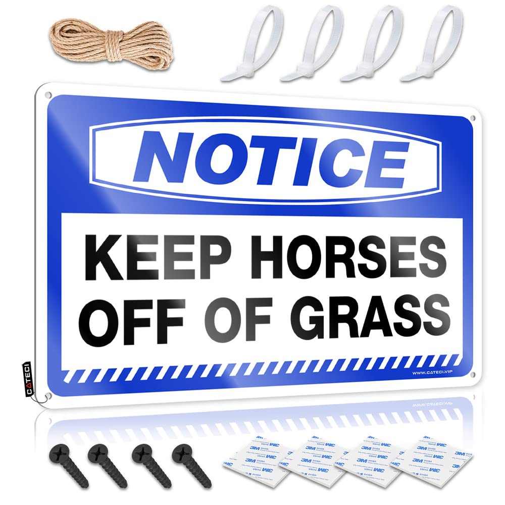 Mwfkkaddb Men's One Color Garage Decor For Notice Keep Horses Off Of Grass Tin Sign Bar Stuff For Man Cave Beer Signs For Bar(30X40cm)