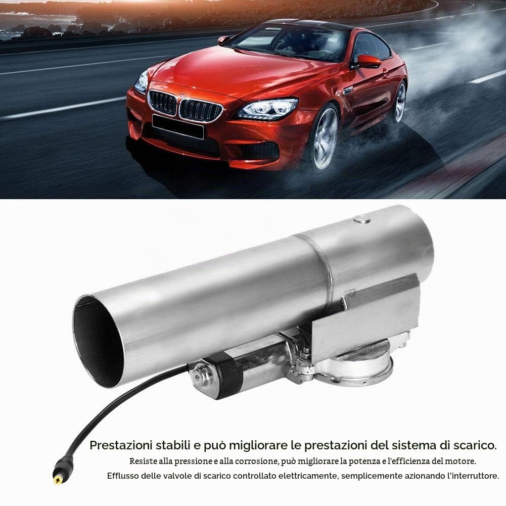 Valvola di scarico elettrico, Akozon 2,5 pollici universale in acciaio inossidabile scarico elettrico tubo di scarico ritaglio valvola di esclusione accessorio per telecomando