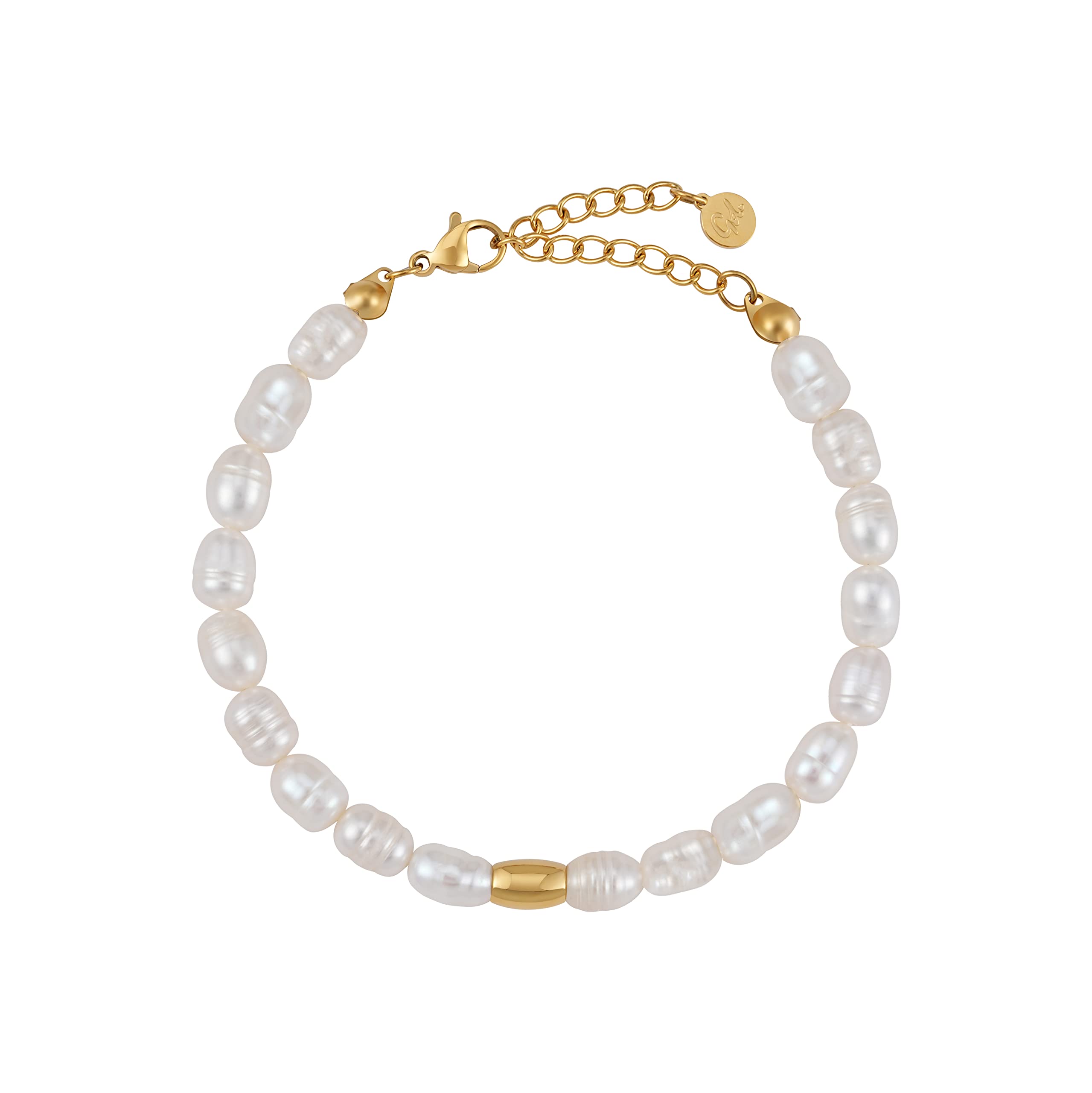 Bracciale Donna Con Perle A Cuore E Catena Di Estensione – Placcato Oro 14k, Delicato E Impermeabile, Regalo Impilabile