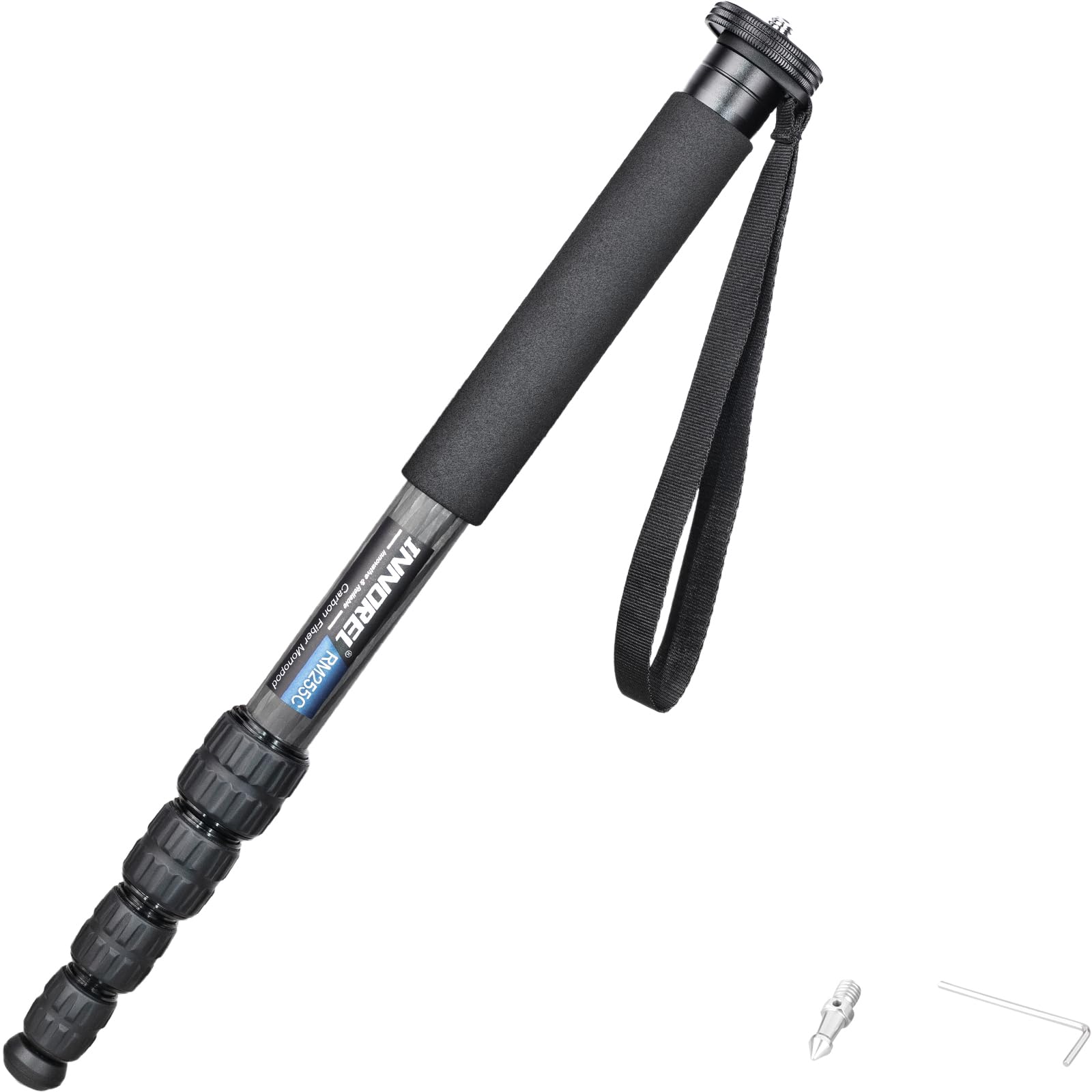 INNOREL RM255C Monopod z włókna węglowego Kompaktowy i lekki 5-sekcyjny monopod podróżny do Canon Nikon Sony DSLR Kamera DV Fotografia Wsparcie ładowania 7kg