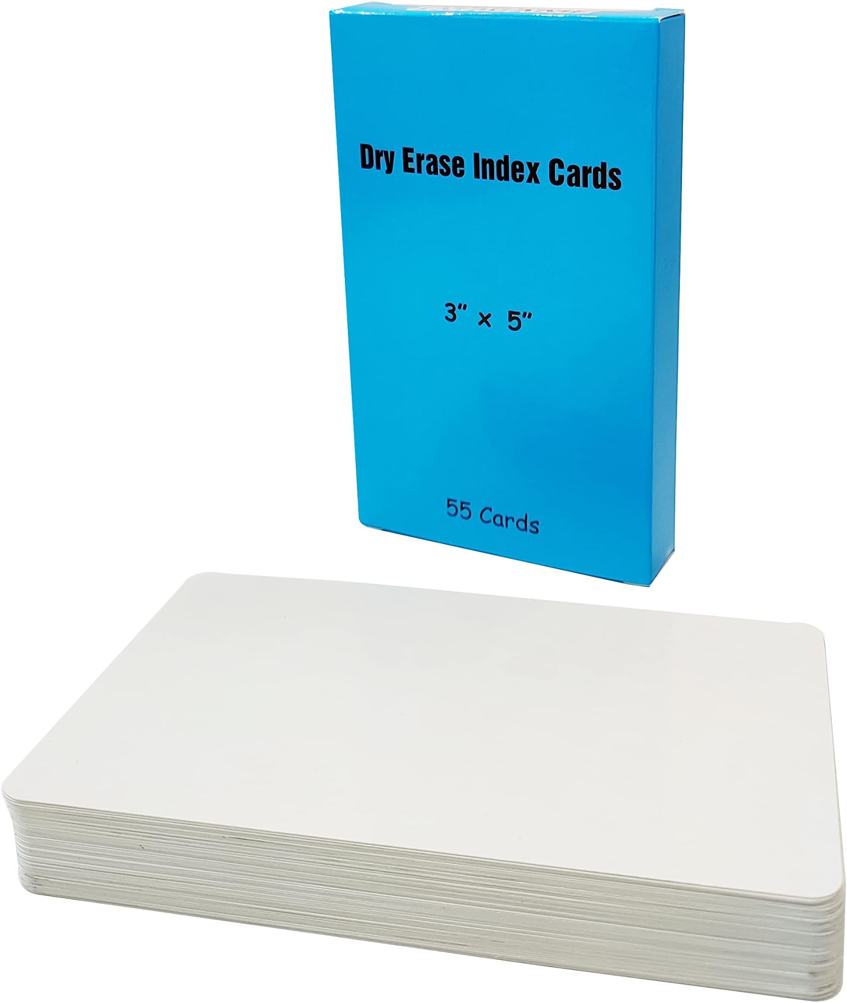 IMAGAME Dry Erase Index Cards, 3” x 5”, 55pcs Laminated Cards, Both Sides Blank