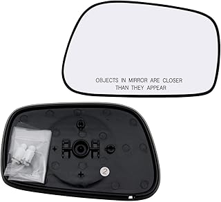 Passenger Right Side Mirror Glass Assembly With Plastic Back Plate (Non-Heated) Compatible with 2003-2008 Toyota Corolla Matrix, 2003-2008 Pontiac Vibe