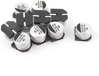10pcs 47uF 35V SMD Aluminum Electrolytic Capacitors 6mm x 5mm(10pcs 47uF 35 ν SMD Aluminium Elektrolytkondensatoren 6mm x 5mm Capacitor DIY Supplies